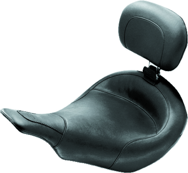 Mustang Motorcycle 79127 - Mustang 97-07 Harley Electra Glide, Rd Glide Standard Touring Solo Seat w/ Driver Backrest - Black