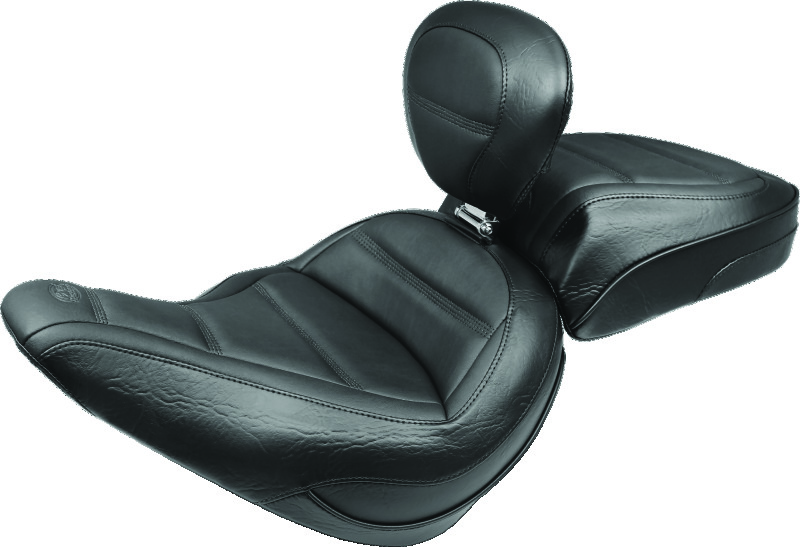 Mustang Motorcycle 79028 - Mustang 18-21 Harley Softail Slim Standard Touring Solo Seat w/Driver Backrest - Black Mustang Motorcycle 79028 - Mustang 18-21 Harley Softail Slim Standard Touring Solo Seat w/Driver Backrest - Black