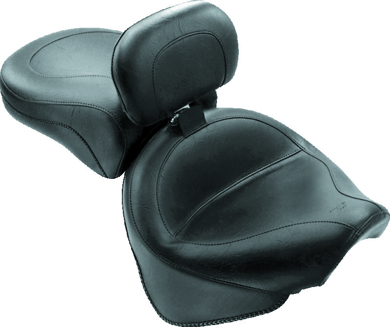 Mustang Motorcycle 79221 - Mustang 99-11 Yamaha V-Star 1100 Custom Wide Touring 2PC Seat w/Driver Backrest - Black