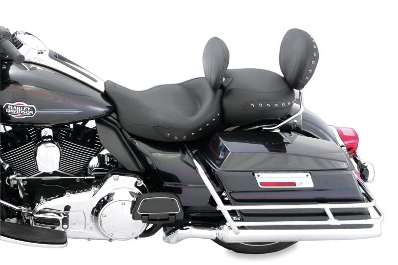 Mustang Motorcycle 79112 - Mustang 08-21 Harley Electra Glide Standard Super Touring Recessed Passenger Seat - Black
