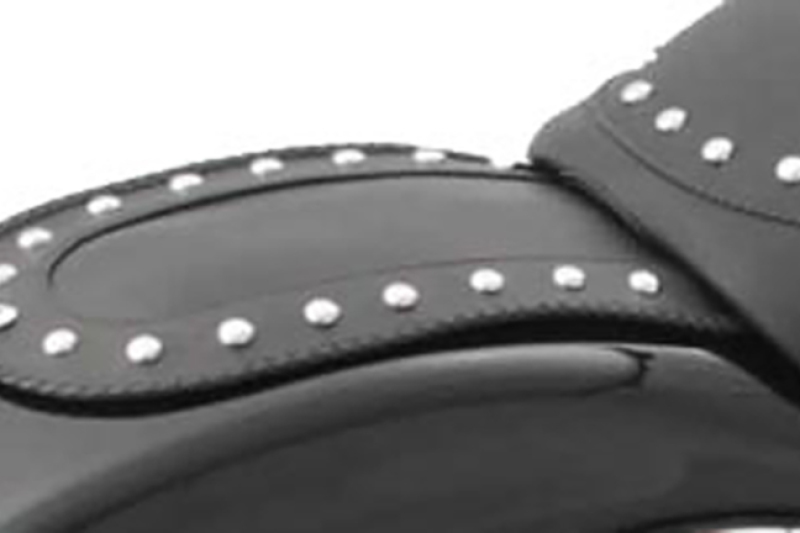 Mustang Motorcycle 78118 - Mustang 06-10 Harley Softail FXST, 07-17 FLSTF Fender Bib w/Studs - Black