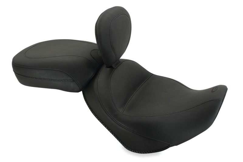 Mustang Motorcycle 79005 - Mustang 02-08 Triumph America,03-08 Speedmaster, Std Touring 2PC Seat w/Driver Backrest - Black