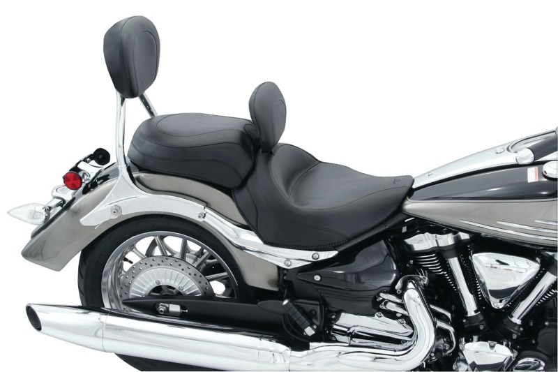 Mustang Motorcycle 79454 - Mustang 06-15 Yamaha Roadliner, Stratoliner Wide Touring Solo Seat w/ Driver Backrest - Black