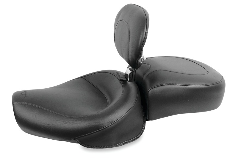 Mustang Motorcycle 79136 - Mustang 82-03 Harley Sportster Wide Touring Recessed Passenger Seat - Black