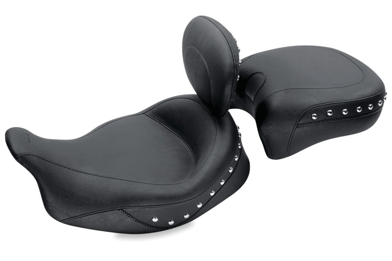Mustang Motorcycle 79447 - Mustang 08-21 Harley Electra Glide Std,Rd Glide,Rd King,Str Glide Touring Solo Seat w/Studs -Black