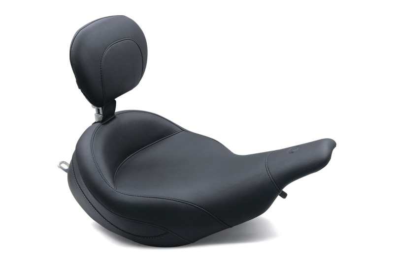 Mustang Motorcycle 79449 - Mustang 97-07 Harley Electra Glide, Rd Glide Super Touring Solo Seat w/Driver Backrest - Black