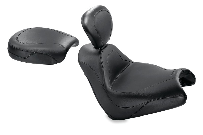Mustang Motorcycle 79464 - Mustang 05-08 Honda VTX1800F Sport Touring Solo Seat w/Driver Backrest - Black
