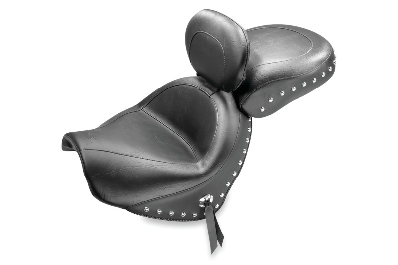Mustang Motorcycle 79282 - Mustang 05-08 Suzuki Blvd C50,05-08 Blvd C50T,01-04 VL800 Volusia Std Touring 2PC Seat w/Studs-Black