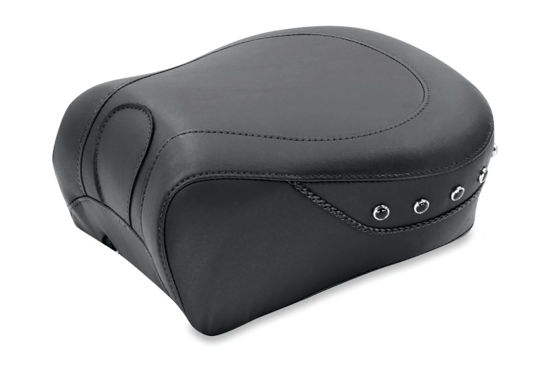 Mustang Motorcycle 79349 - Mustang 97-07 Harley Rd King,06-07 Str Glide,00-01 Eagle Touring Passenger Seat w/Blk Pearls - Black