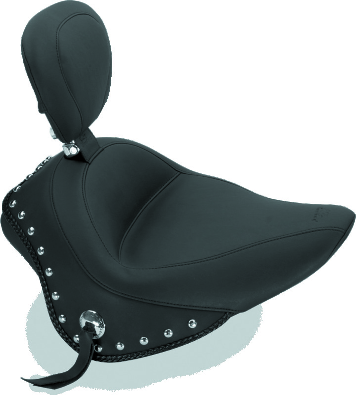 Mustang Motorcycle 79740 - Mustang 11-13 Harley Blackline,12-17 Slim/Slim S Wide Touring Solo Seat w/DBR Studs - Black