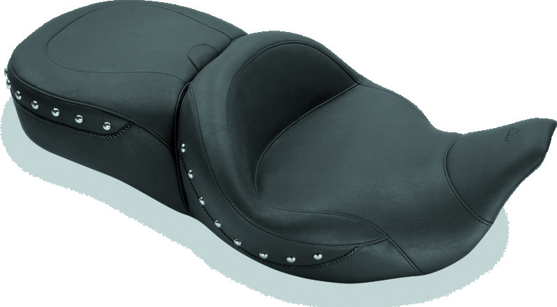 Mustang Motorcycle 79546 - Mustang 08-21 Harley Electra Glide,Rd Glide,Rd King,Str Glide Super Touring 1PC Seat w/Studs - Black