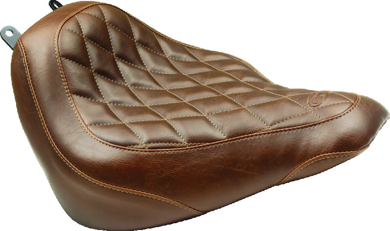 Mustang Motorcycle 83005 - Mustang 18-21 Harley Heritage Classic, Deluxe Wide Tripper Solo Seat Diamond Stitch - Brown