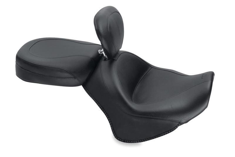 Mustang Motorcycle 79661 - Mustang 11-17 Yamaha Stryker Standard Touring 2PC Seat w/Driver Backrest - Black