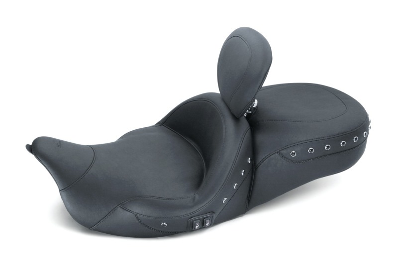 Mustang Motorcycle 79645 - Mustang 08-21 Harley Electra Glide,Rd Glide,Rd King,Str Glide Touring Heated 1PC Seat Pearls-Black