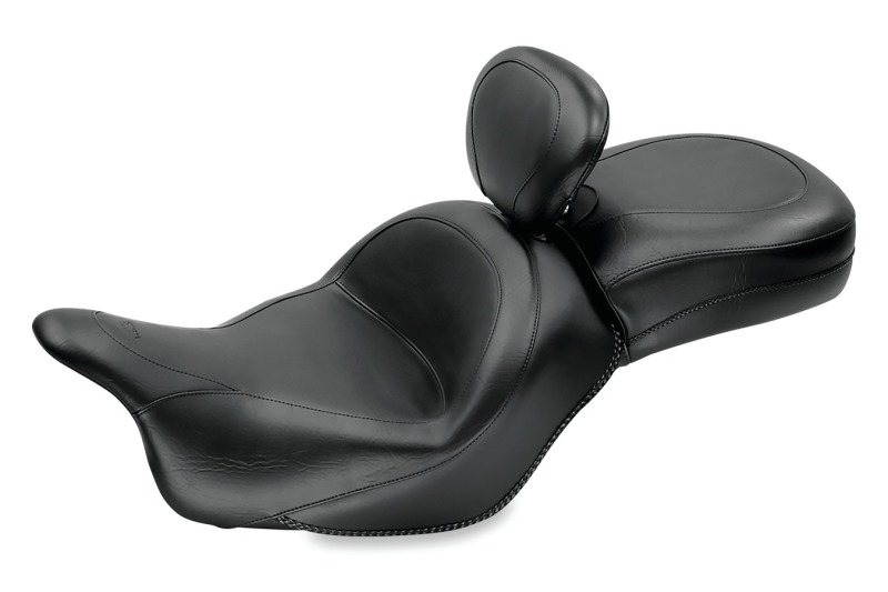 Mustang Motorcycle 79635 - Mustang 09-13 Kawasaki Vulcan 1700 Classic Std Touring 1PC Seat w/Driver Backrest - Black