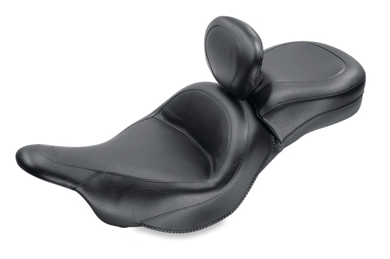 Mustang Motorcycle 79631 - Mustang 09-21 Kawasaki Vulcan 1700 Voyager, Nomad Touring 1PC Seat w/Driver Backrest - Black
