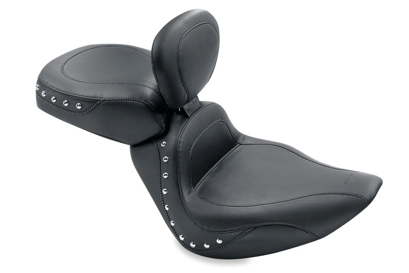 Mustang Motorcycle 79489 - Mustang 00-15 Harley Softail Standard Rear Tire Sport Touring Solo Seat w/DBR Studs - Black