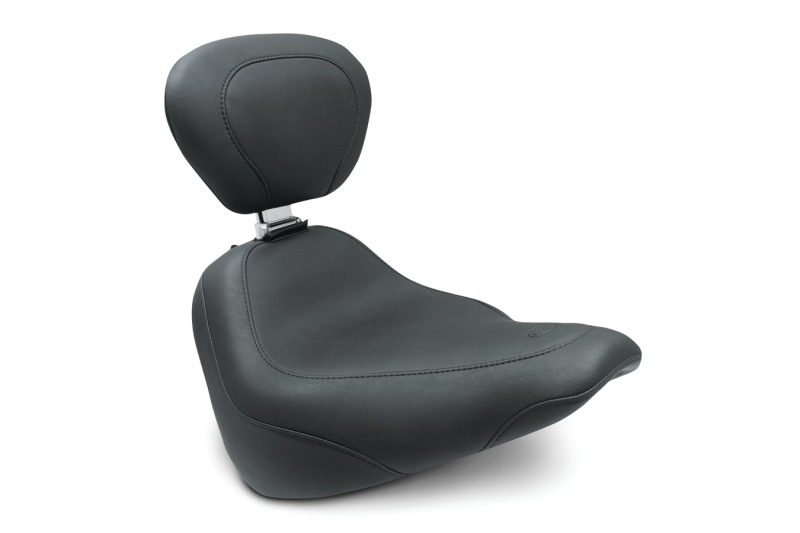 Mustang Motorcycle 79493 - Mustang 18-21 Harley Street Bob Wide Tripper Solo Seat w/Driver Backrest - Black