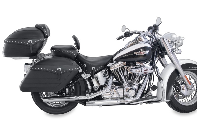 Mustang Motorcycle 79532 - Mustang 06-17 Harley Softail Wide Tire(200mm)Wide Tour Solo Seat w/Driver Backrest Studs - Black