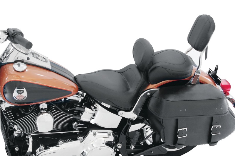 Mustang Motorcycle 79535 - Mustang 06-17 Harley Softail Wide Tire (200mm) Sport Touring Recessed Passenger Seat - Black