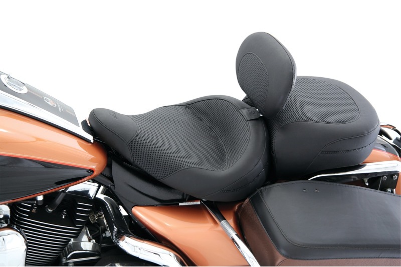 Mustang Motorcycle 79548 - Mustang 83-21 Harley Electra Glide,Rd King Police Std Tour Solo Seat w/DBR Textured - Black