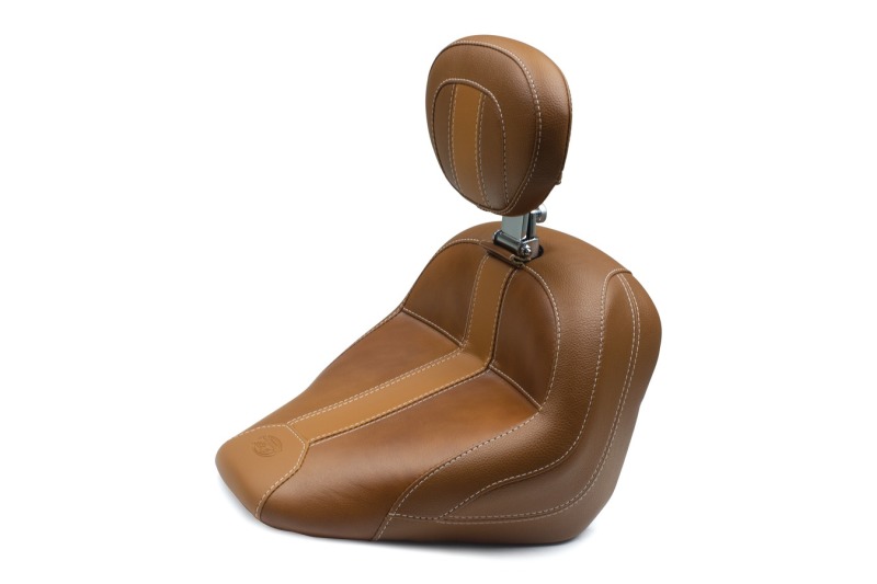 Mustang Motorcycle 79508MV - Mustang 15-21 Indian Scout Standard Touring Solo Seat w/Driver Backrest - Brown