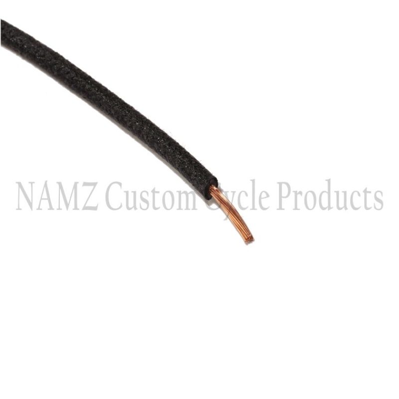 NAMZ NCBW-0 - OEM Color Cloth-Braided Wire 25ft. Pack 16g - Black