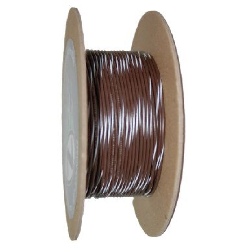 NAMZ NWR-19-100-20 - OEM Color Primary Wire 100ft. Spool 20g - Brown/White Stripe