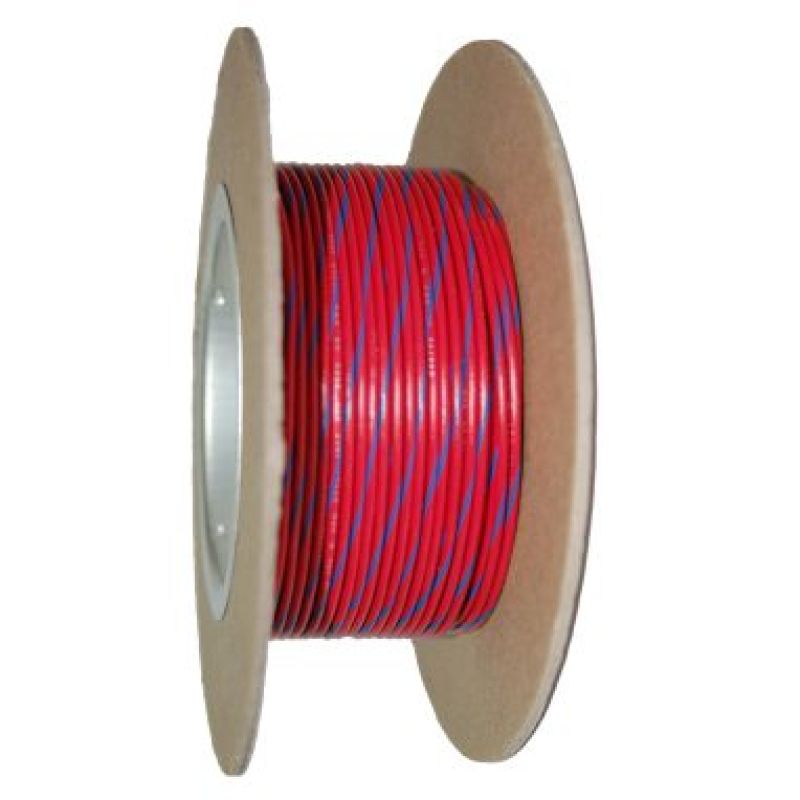 NAMZ NWR-26-100 - OEM Color Primary Wire 100ft. Spool 18g - Red/Blue Stripe