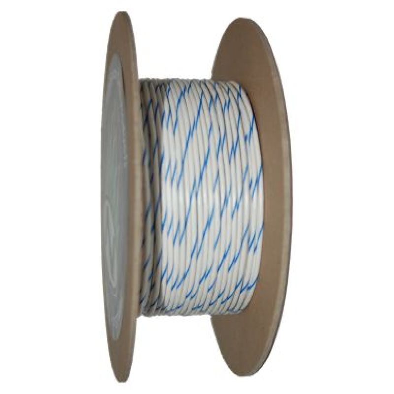 NAMZ NWR-96-100 - OEM Color Primary Wire 100ft. Spool 18g - White/Blue Stripe