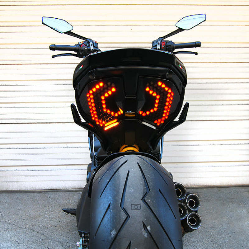 New Rage Cycles DV4-RB-SIDE - 23+ Ducati Diavel V4 Rear Turn Signals w/Side Mount License Plate