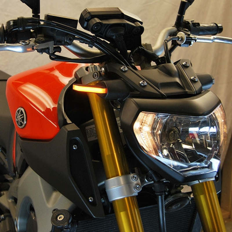 New Rage Cycles FZ09-FB-L - 14-16 Yamaha FZ-09/ MT-09 Front Turn Signals w/Load EQ