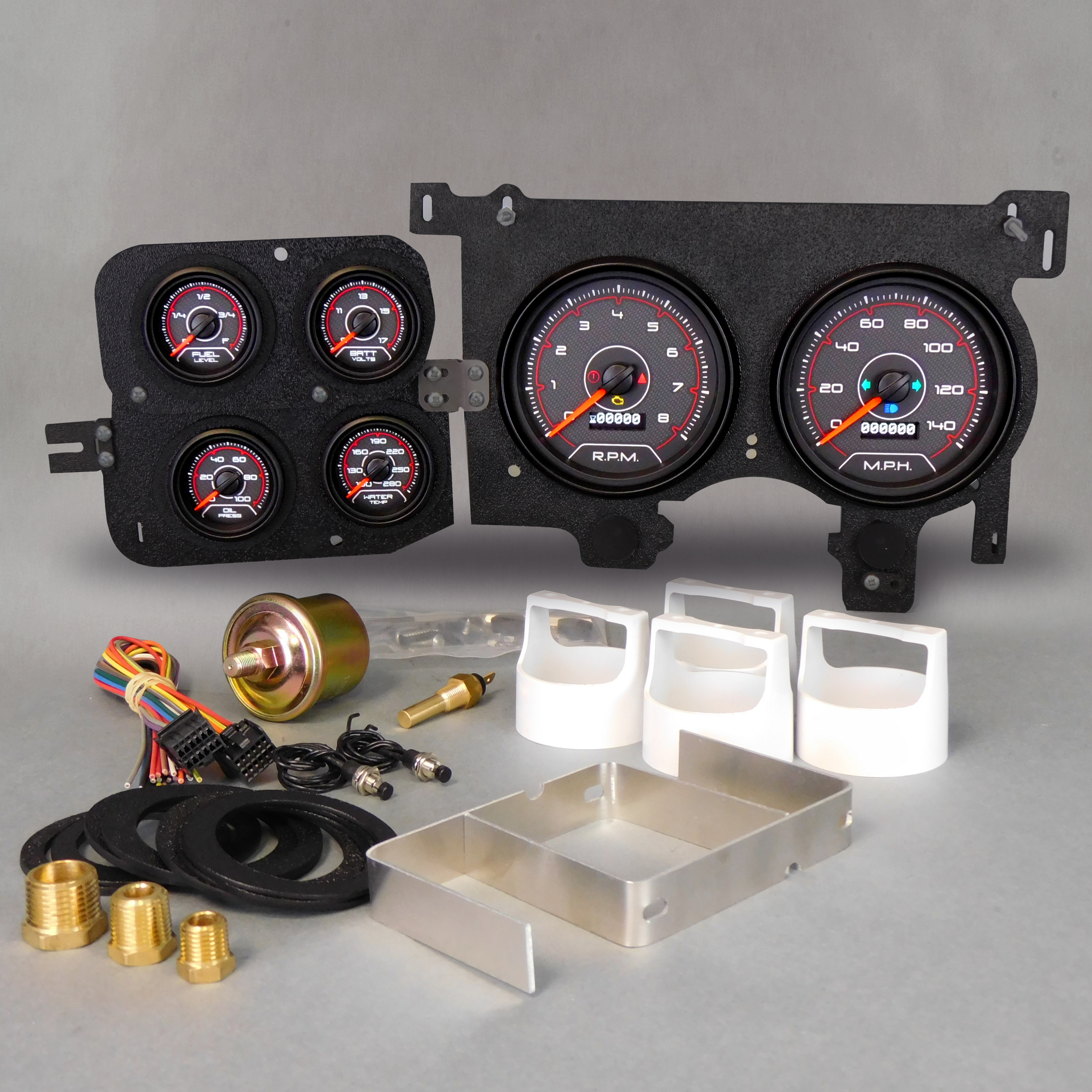 New Vintage USA 73206-01 - Gauge Kit GM Truck 73-87 F/S CFR Red