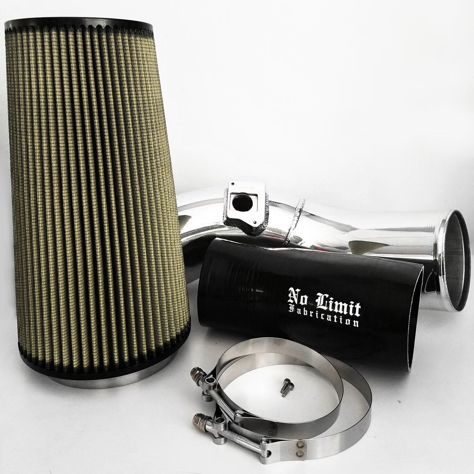 No Limit Fabrication 60CAIPP - 6.0 Cold Air Intake 03-07 Ford Super Duty Power Stroke Polished PG7 Filter