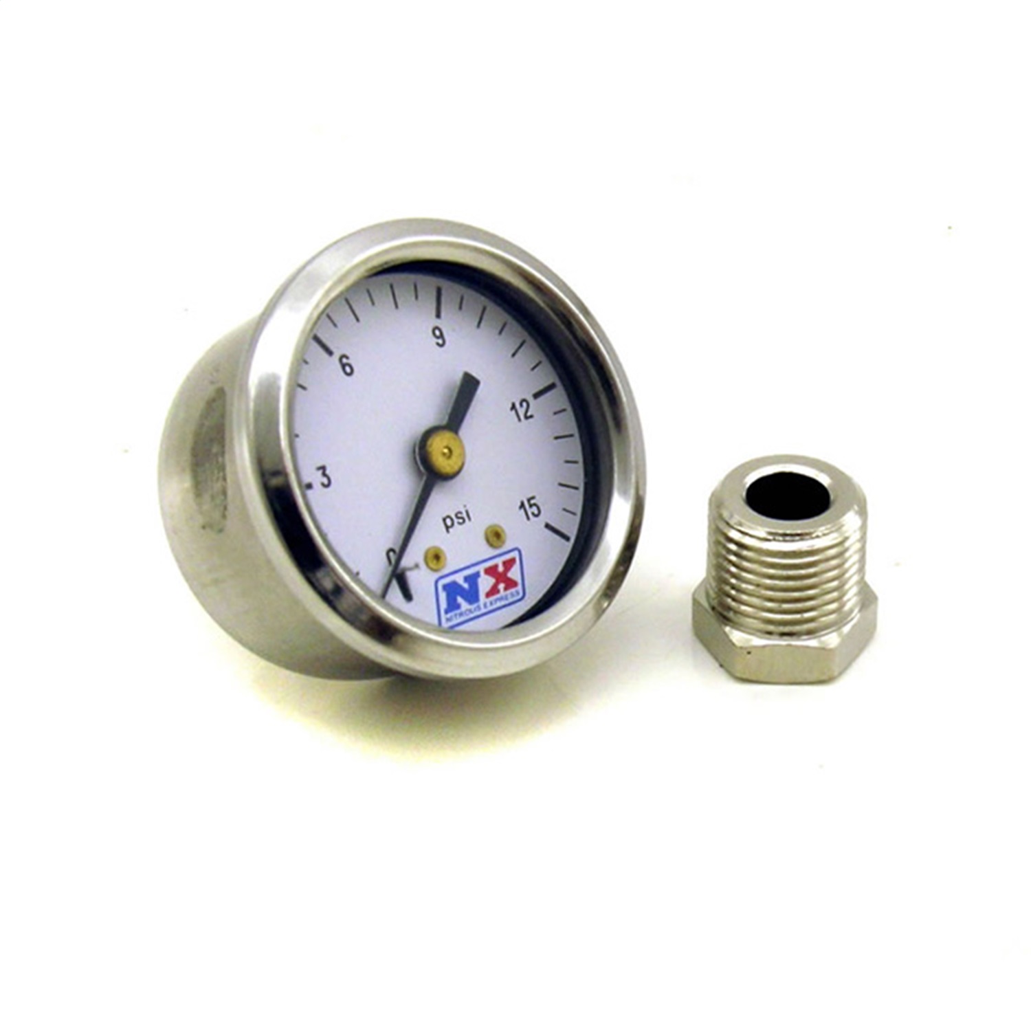 Nitrous Express 15511 - Pressure Gauge (0-15 PSI w/Adaptor)