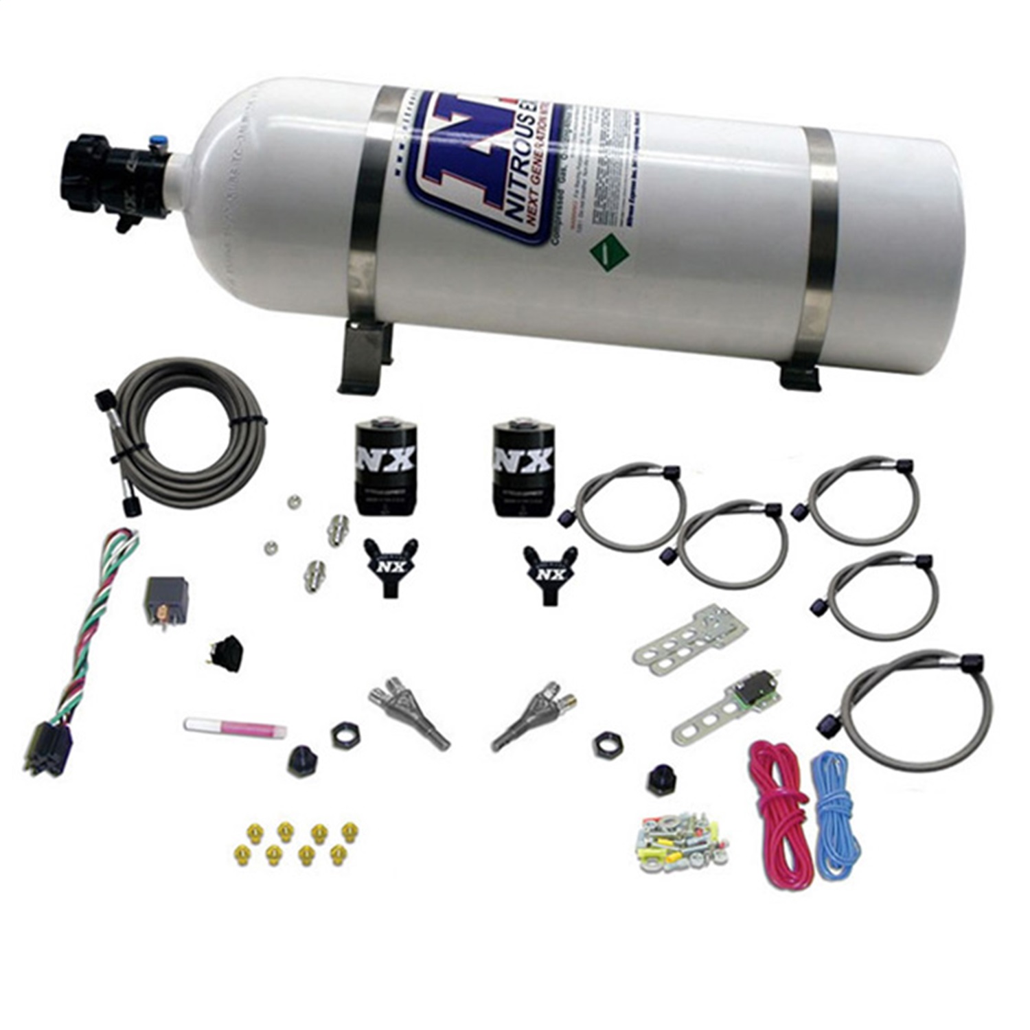 Nitrous Express 20213-15 - 92-95 Dodge V8 TBI Dual Nozzle Nitrous Kit (50-125HP) w/15lb Bottle Nitrous Express 20213-15 - 92-95 Dodge V8 TBI Dual Nozzle Nitrous Kit (50-125HP) w/15lb Bottle