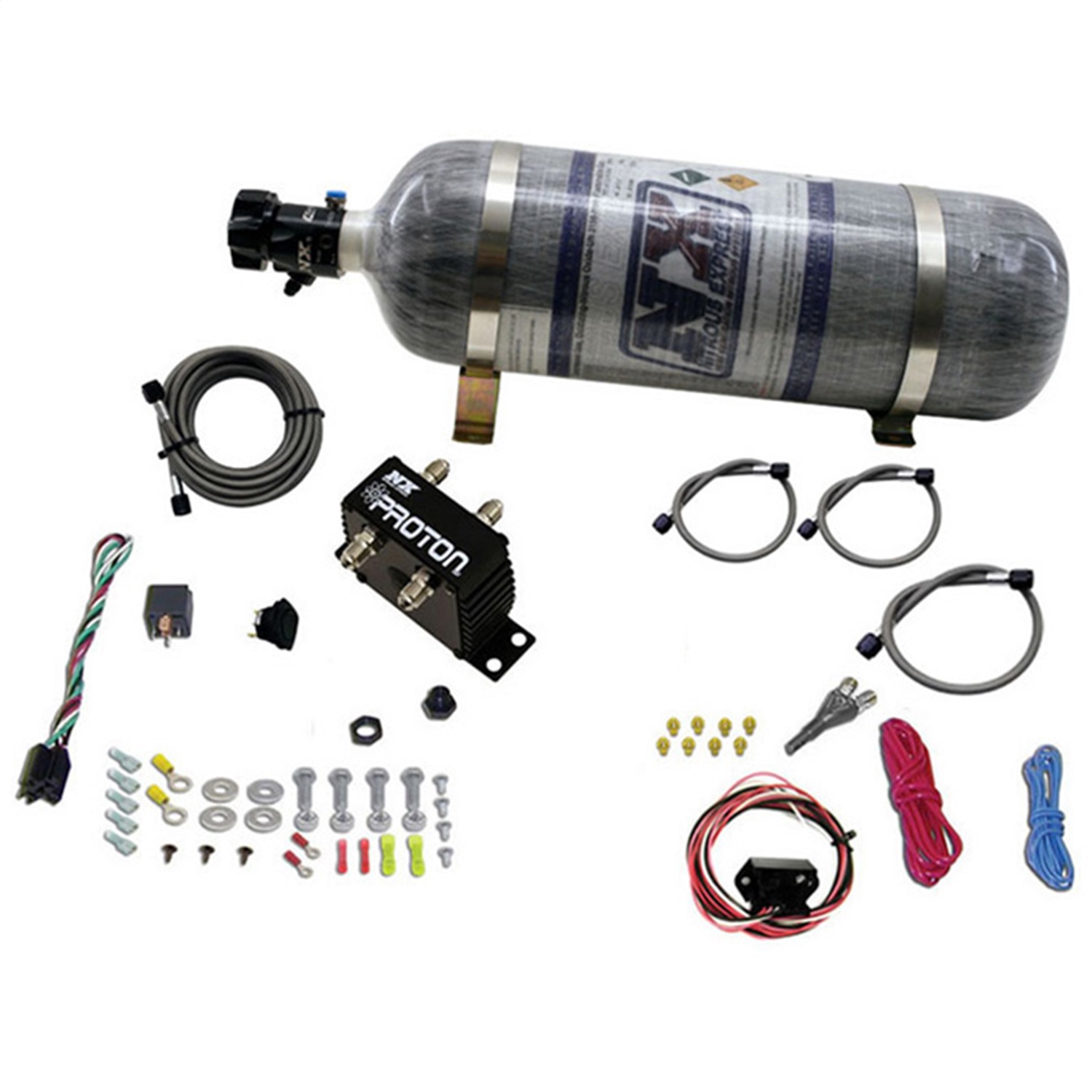 Nitrous Express 20422-12 - Proton Fly By Wire Nitrous Kit w/12lb Bottle Nitrous Express 20422-12 - Proton Fly By Wire Nitrous Kit w/12lb Bottle