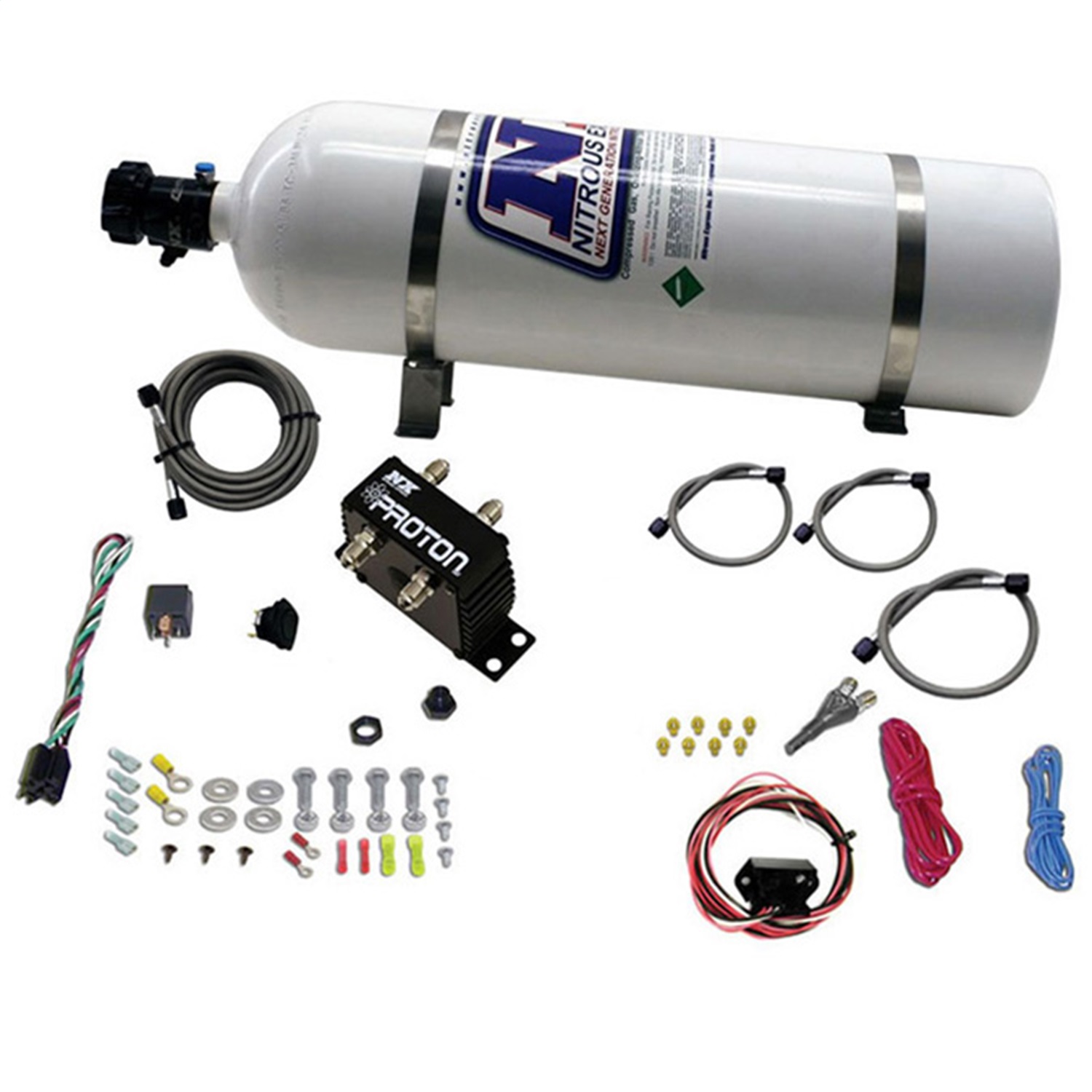 Nitrous Express 20422-15 - Proton Fly By Wire Nitrous Kit w/15lb Bottle Nitrous Express 20422-15 - Proton Fly By Wire Nitrous Kit w/15lb Bottle