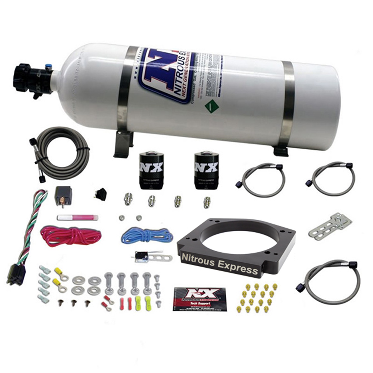 Nitrous Express 20917-15 - GM LS 112mm Adapter Plate Kit (100-400HP) w/ 15LB Bottle Nitrous Express 20917-15 - GM LS 112mm Adapter Plate Kit (100-400HP) w/ 15LB Bottle