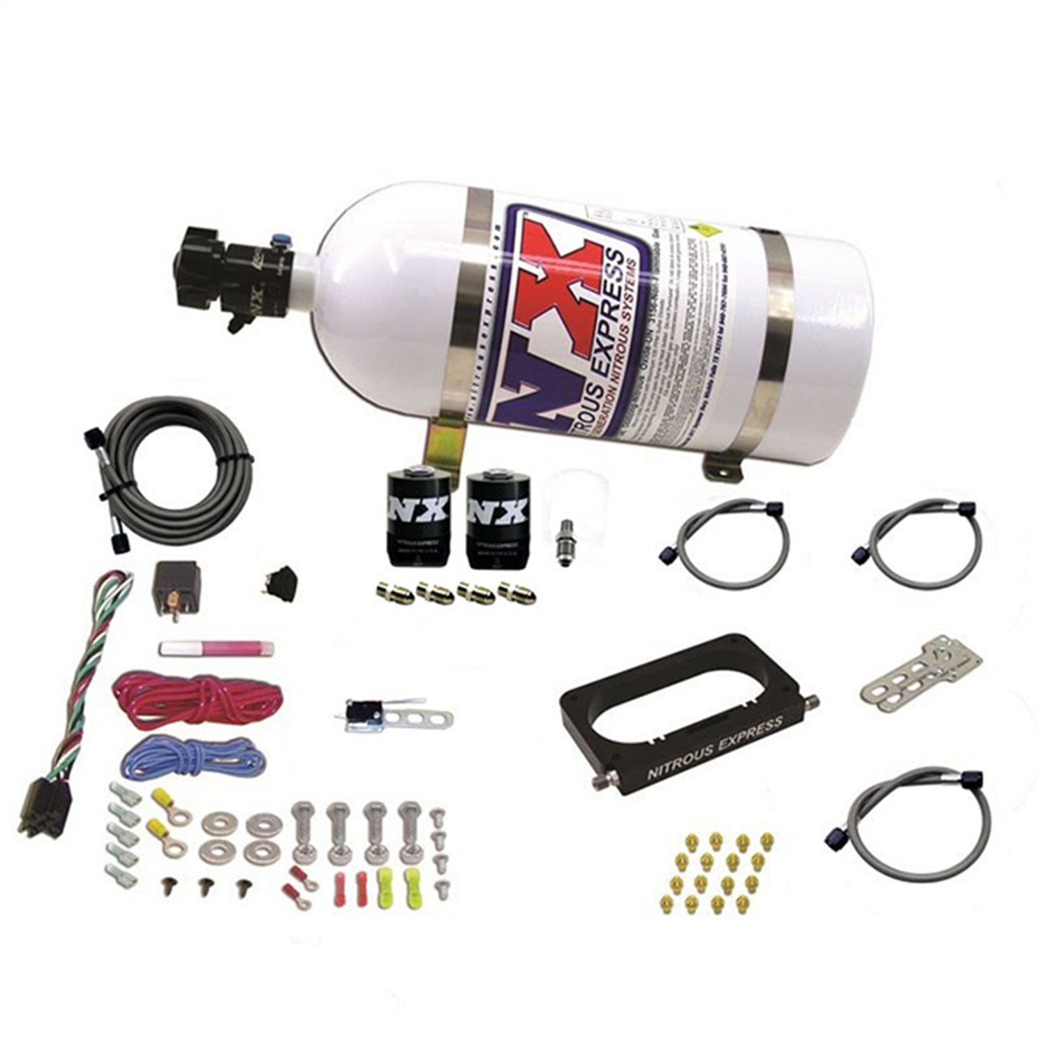 Nitrous Express 20950-10 - 96-04 Ford Mustang Cobra/Mach 1 4 Valve Nitrous Kit (50-300HP) w/10lb Bottle Nitrous Express 20950-10 - 96-04 Ford Mustang Cobra/Mach 1 4 Valve Nitrous Kit (50-300HP) w/10lb Bottle