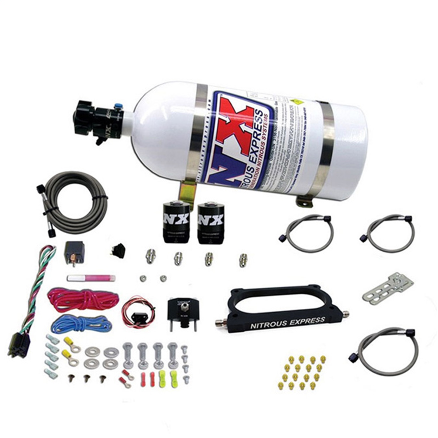 Nitrous Express 20949-10 - 07-14 Ford Mustang GT500 Nitrous Plate Kit (50-250HP) w/10lb Bottle