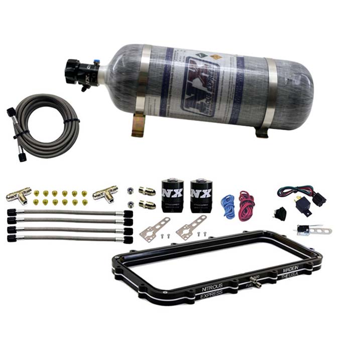 Nitrous Express 20940-12 - Holley High Ram Plenum Nitrous Plate Kit w/12lb Bottle