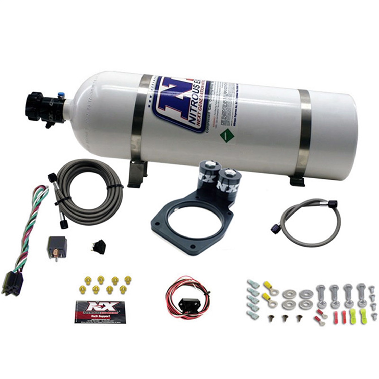 Nitrous Express 20931-15 - 10-15 Chevrolet Camaro Nitrous Plate Kit (50-150HP) w/15lb Bottle