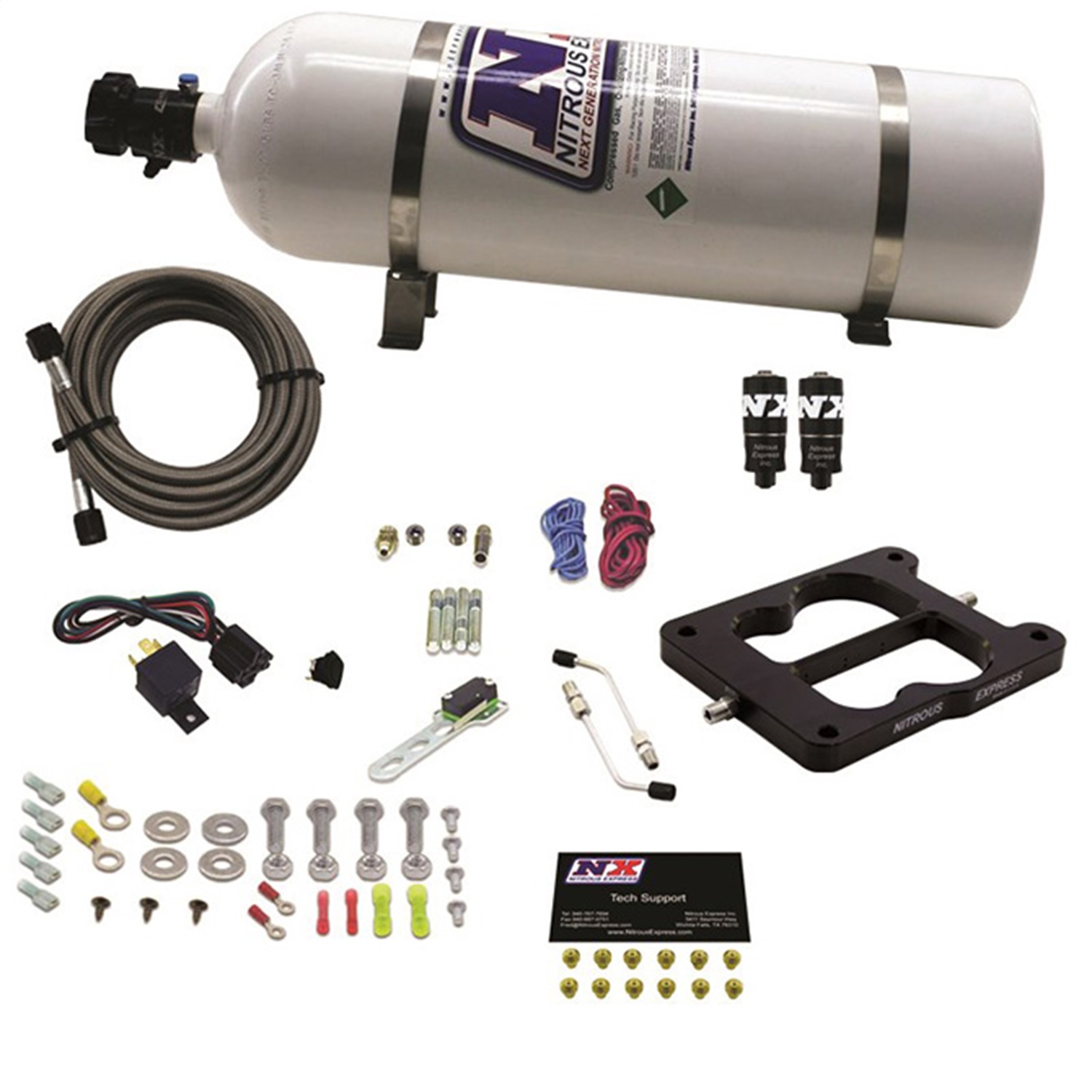 Nitrous Express 40081-15 - Q-Jet/Holley Spread Bore Hitman Plus Nitrous Kit (50-200HP) w/15lb Bottle Nitrous Express 40081-15 - Q-Jet/Holley Spread Bore Hitman Plus Nitrous Kit (50-200HP) w/15lb Bottle