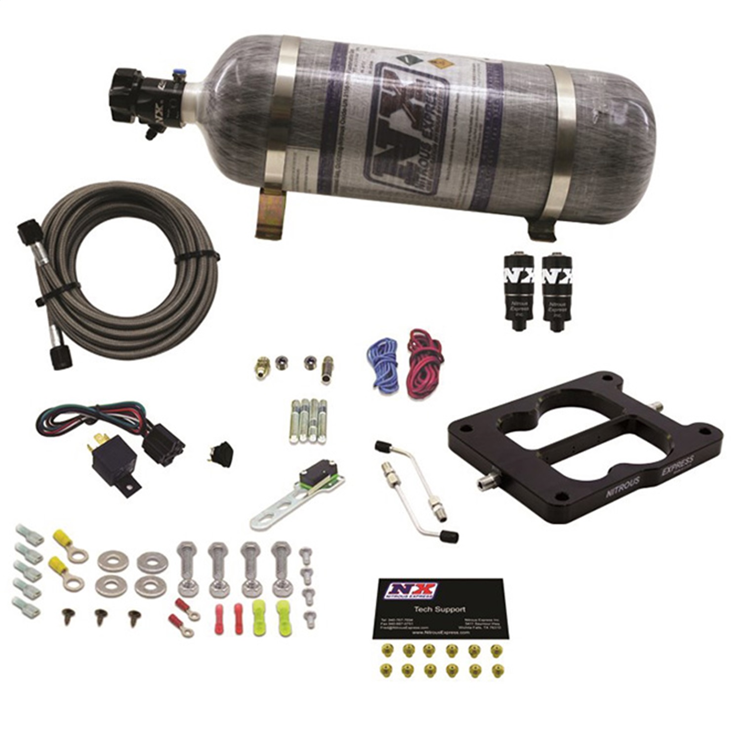 Nitrous Express 40081-12 - Q-Jet/Holley Spread Bore Hitman Plus Nitrous Kit w/Composite Bottle Nitrous Express 40081-12 - Q-Jet/Holley Spread Bore Hitman Plus Nitrous Kit w/Composite Bottle