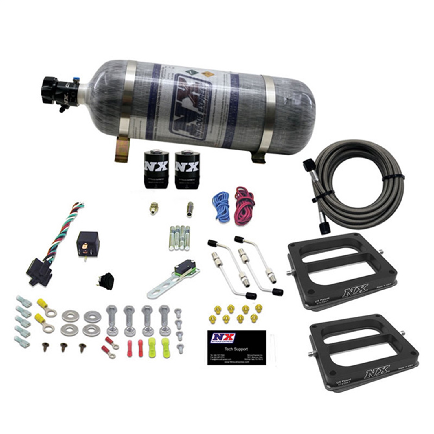Nitrous Express 50270-12 - Dual Dom/Gas Nitrous Kit (100-500HP) w/Composite Bottle