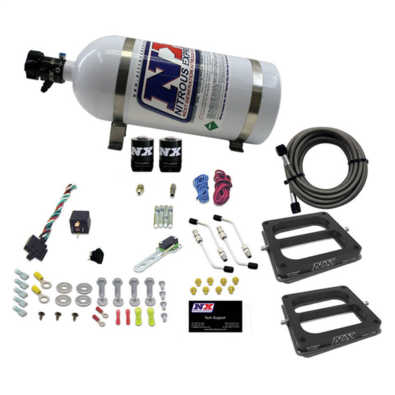 Nitrous Express 50270-10 - Dual Dom/Gas Nitrous Kit (100-500HP) w/10lb Bottle