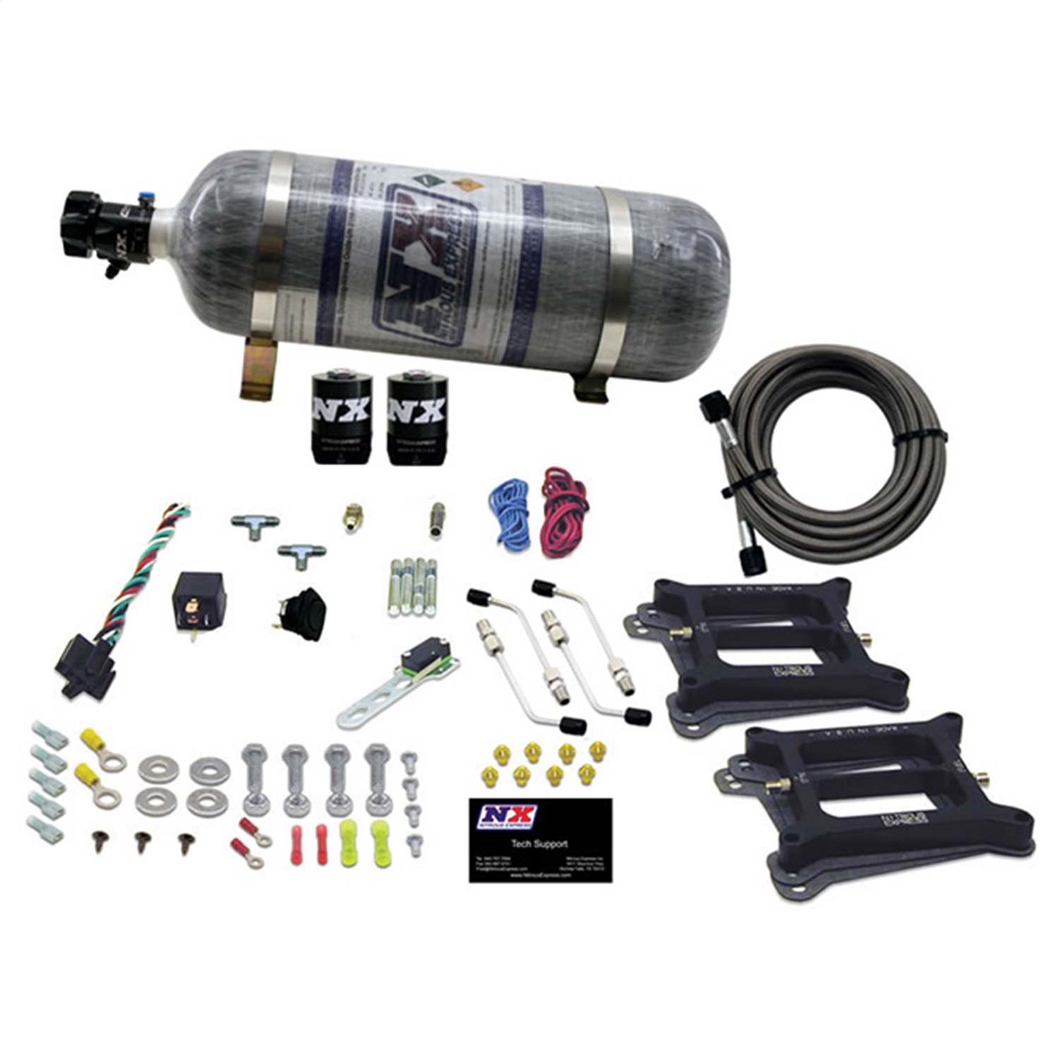Nitrous Express 30240-12 - Dual/4150/Gasoline Nitrous Kit (50-300HP) w/Composite Bottle Nitrous Express 30240-12 - Dual/4150/Gasoline Nitrous Kit (50-300HP) w/Composite Bottle