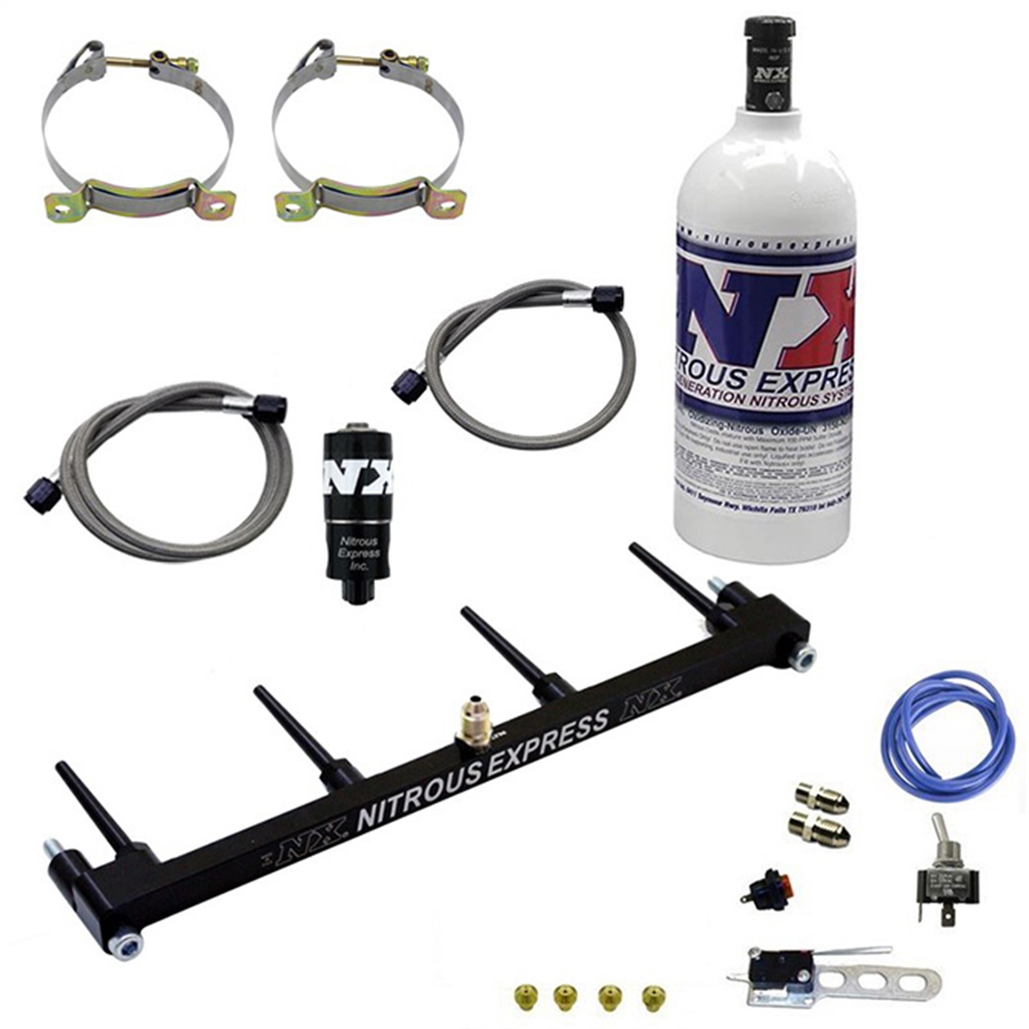Nitrous Express 62203-1.0P - Billet Spray Bar Nitrous Kit for ZX-14 w/1lb Bottle Nitrous Express 62203-1.0P - Billet Spray Bar Nitrous Kit for ZX-14 w/1lb Bottle