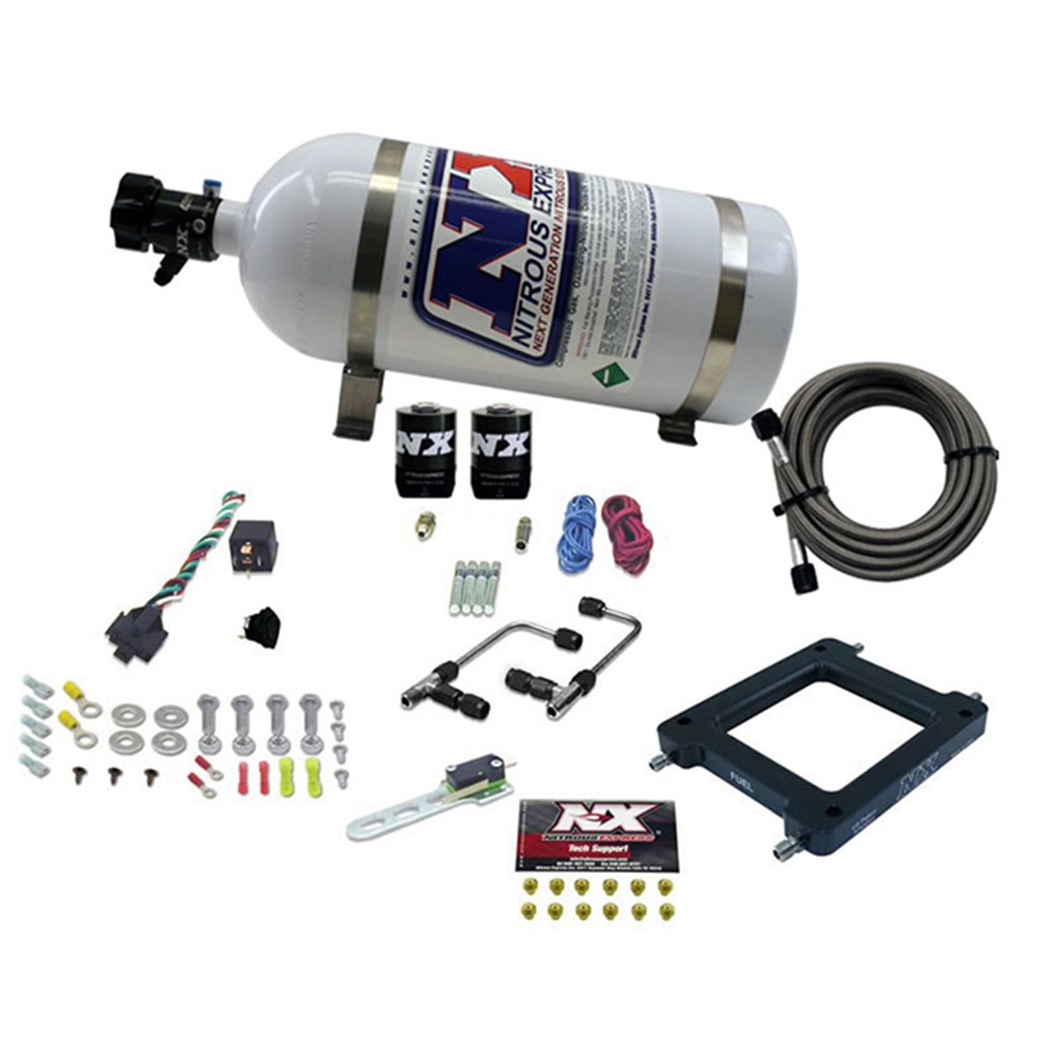 Nitrous Express 60575-10 - Dominator Gemini Pro-Power Alcohol Nitrous Kit (100-500HP) w/10lb Bottle